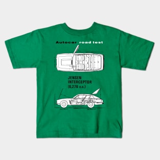 JENSEN INTERCEPTOR - road test data blueprint cutaway Kids T-Shirt